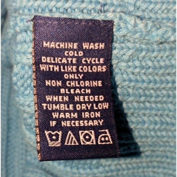 Evan-Picone Women's Blue Cable Knit Button-Up Cardigan Sweater XL - Picture 13 of 14